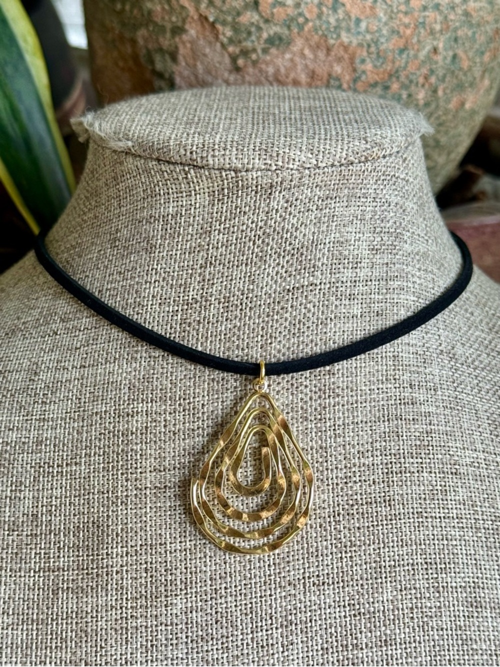 Boho Gold Spiral Choker Necklace